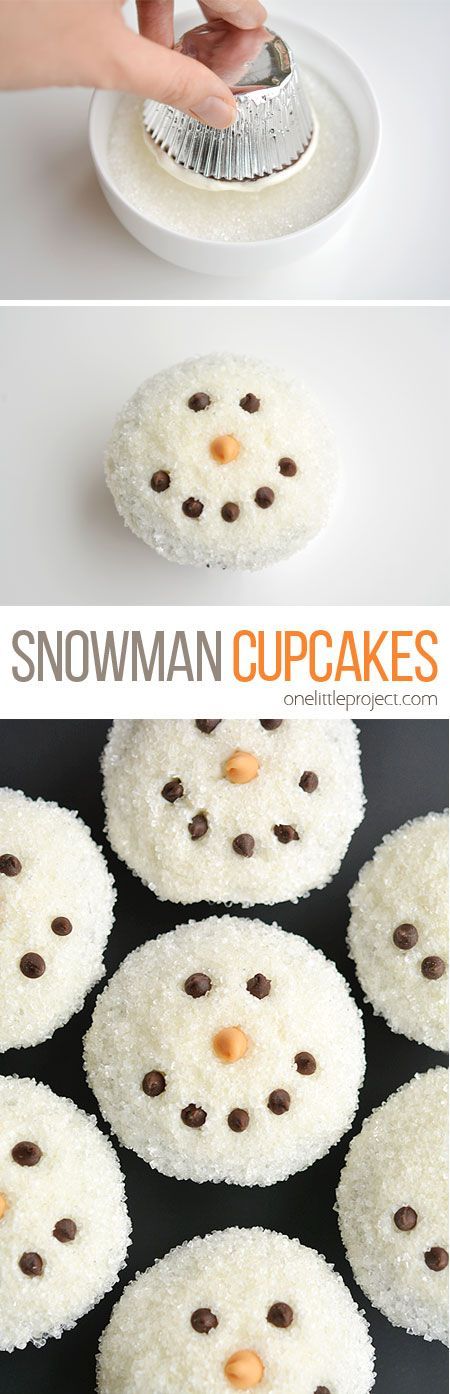 These easy snowman cupcakes would be PERFECT for a winter birthday party, a Christmas party, or just a fun baking activity with the kids! So cute and easy! Cupcake Receptek, Menu Suggestions, Winter Birthday Party, Snowman Cupcakes, Kid Christmas, Winter Birthday Parties, Cupcakes Decorados, Fun Baking, Curious Kids