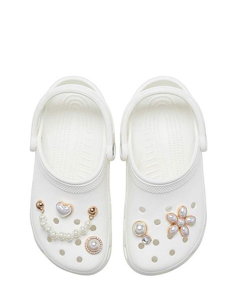 Pop some personality into your shoes with these Dainty Pearl Jewelry 5 Pack Jibbitz charms. Theyre the perfect addition to your favorite pairs of clogs, slides, and more. Not a toy. Not intended for children under 3 years of age. Women,Crocs Crocs Cute, Pearl Jewelery, Pink Crocs, Crocs Jibbitz, Burgundy Shoes, Pink Accessories, Women's Crocs, Croc Charms, Decorated Shoes