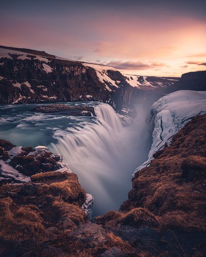 Gullfoss Waterfall, Iceland Landscape, Waterfall Photo, Iceland Waterfalls, Earth Pictures, Shot Photo, Iceland Travel, Scenic Views, Landscape Photos