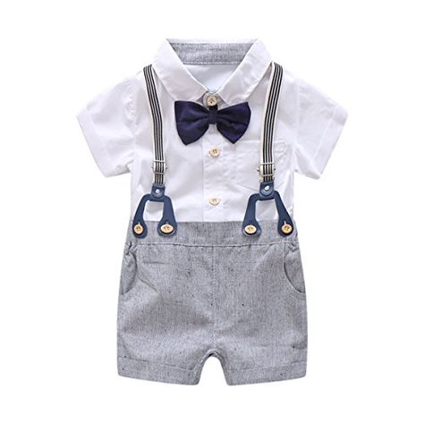 Boarnseorl Baby Boys Gentleman Outfits Suits, Infant Short Sleeve Shirt+Bib Pants+Bow Tie Overalls Clothes Set Bos Baby, Prince Suit, Suspender Shorts, Gentleman Outfit, Baby Boy Summer, Baby Boy Clothes Newborn, Baby Boy Onesies, Baby Boy Shoes