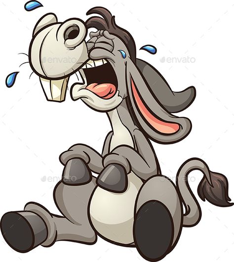 Crying cartoon donkey. Vector clip art illustration with simple gradients. All in a single layer. EPS10 file included. Layer Illustration, Cartoon Donkey, Crying Cartoon, Inkscape Tutorials, Horse Cartoon, Funny Emoji Faces, Funny Emoji, Art Drawings For Kids, Cute Animal Drawings