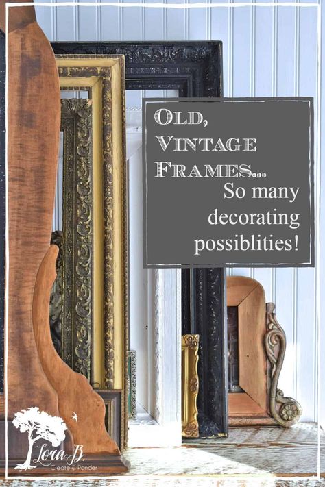 Large Antique Frame Ideas, Upcycle Large Picture Frame, Large Empty Frame Ideas, Frame Repurpose Ideas, Old Picture Frames Repurpose, Large Frame Repurpose, Antique Frame Ideas, Ideas For Old Picture Frames, Empty Frame Ideas