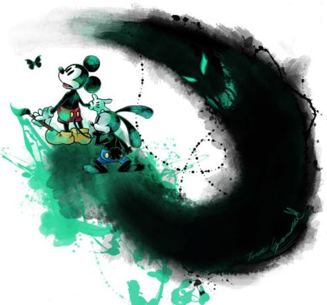 Epic Mickey 2, Disney Epic Mickey, Didney Worl, Art Of Disney, Epic Mickey, Oswald The Lucky Rabbit, Lucky Rabbit, Disney Things, Disney Dreams