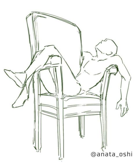 Weird Sitting Poses On Chair, Lounging Pose Reference Drawing, Body Bases, Body References, Drawing Body Poses, Body Sketches, Tutorials Drawing, Body Reference Drawing, Body Pose Drawing