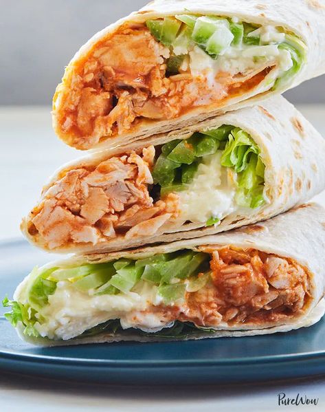 50 Cold Lunch Ideas for Kids and Adults - PureWow Easy Dinners For One, No Heat Lunch, Caesar Wrap, Chicken Caesar Wrap, Buffalo Chicken Wraps, Dinner For One, Cold Lunches, Chicken Caesar, Healthy Sandwiches