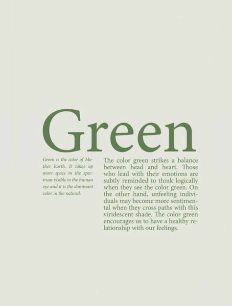 Green Quotes, Mint Green Aesthetic, Head And Heart, Color Quotes, Color Meanings, Aesthetic Colors, Art Collage Wall, Aesthetic Collage, Room Posters