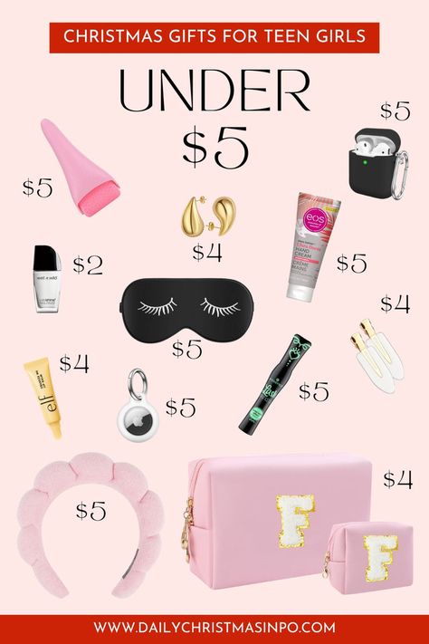 Holiday shopping on a budget? Discover the cutest, trendiest gifts for teen girls—all under $5! Perfect for stocking stuffers, Secret Santa, or little treats for friends. From skincare essentials to fun accessories, these affordable picks are guaranteed to impress without breaking the bank! 🌟💖 Check out the list and make this holiday season extra special without overspending! 🎉💖 #GiftGuide #ChristmasGiftIdeas #TeenGirlGifts #Under5 #AffordableGifts Secret Santa Girls, Gift Ideas For Teen Boys, Treats For Friends, Shopping On A Budget, Girls Secrets, Christmas Gifts For Teen Girls, Bank Check, Fun Accessories, Skincare Essentials