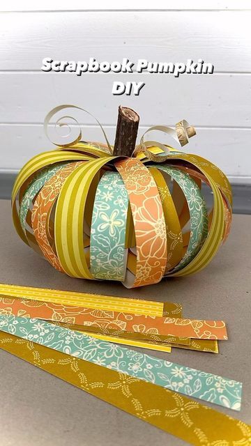 Emily Seilhamer on Instagram: "Scrapbook Pumpkin DIY Craft 😍✂️ #pumpkin #falldecor #diy #diyideas #fallcrafts #pumpkinseason #easycraft #crafttutorial #howto #artsandcrafts" Paper Pumpkin Craft, Diy Pumpkins Crafts, Preschool Craft Activities, Fall Paper Crafts, Pumpkin Diy, Paper Pumpkins, Autumn Paper, Crafts For Seniors, Fall Halloween Crafts