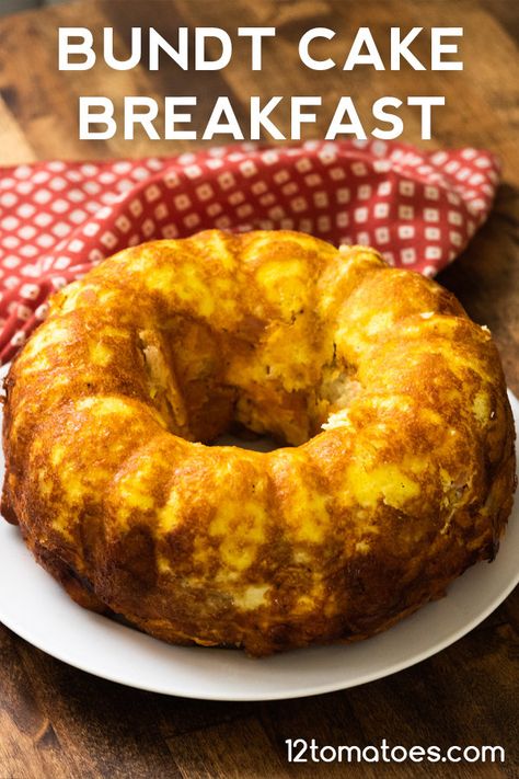 Bundt Cake Breakfast | 12 Tomatoes Bundt Breakfast Casserole, Bundt Breakfast, Panda Recipes, Bundt Cake Breakfast, Breakfast Bundt, Breakfast Bundt Cake, Bling Centerpiece, Cake Breakfast, Monkey Monkey