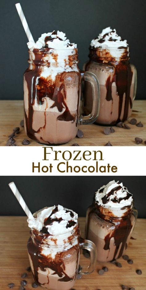 Frozen Hot Chocolate Recipe, Weight Watcher Desserts, Hot Cocoa Recipe, Frozen Hot Chocolate, Cocoa Recipes, Hot Chocolate Recipe, Milkshake Recipes, Chocolate Recipe, Starbucks Recipes