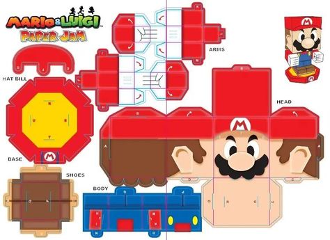 Mario Papercraft Templates, Mario Crafts, Super Mario Bros Party, Mario Bros Party, Mario Birthday Party, Paper Toys Template, Graffiti Doodles, Paper Mario, Paper Doll Template