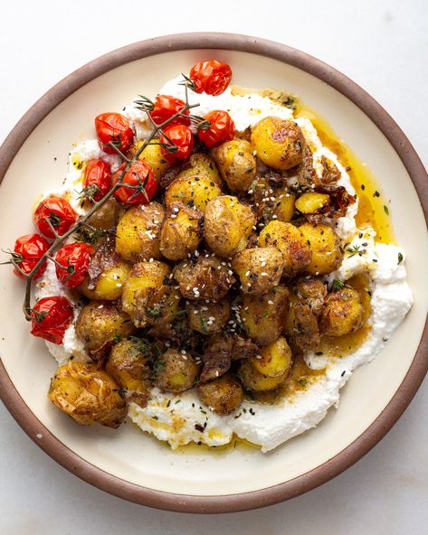 Large Dinner Party Recipes, Justine Doiron, Butter Potatoes, Lemon Honey, Honey Brown, Jewish Holidays, Roasted Potatoes, Brown Butter, Real Food