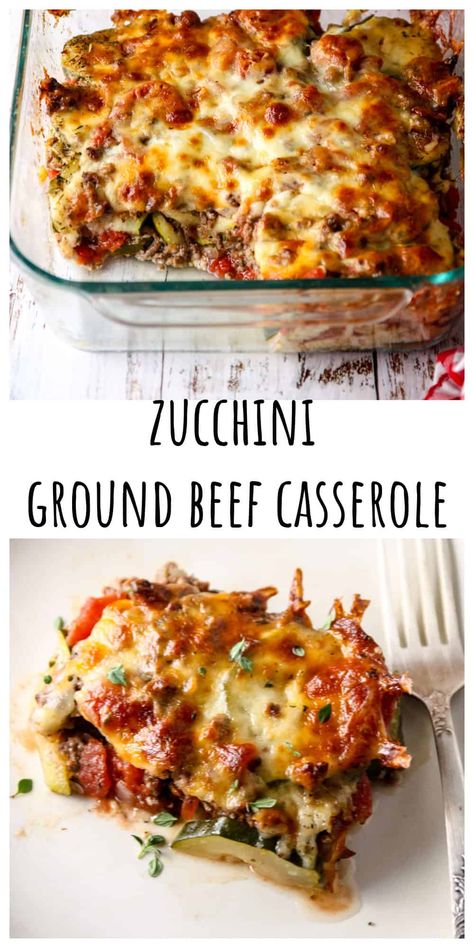 Ground beef zucchini casserole is a delicious, hearty, and nutritious dish with ground beef and slices of zucchini, layered with tomatoes and lots of cheese. It's an easy low carb meal for busy weeknights or meal prep and one that the whole family will love. Ground Beef Zucchini Squash Recipes, Ground Beef Zucchini Casserole, Zucchini With Ground Beef, Zucchini Ground Beef, Beef Zucchini Casserole, Ground Beef Zucchini, Beef Zucchini, Zucchini Casserole Recipes, Zucchini Casserole