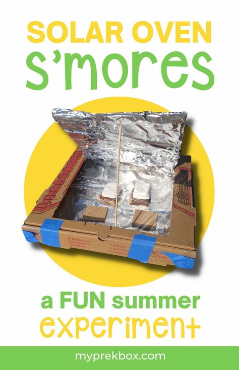 This summer get learning outside with this delicious STEM experiment that is easy enough for preschoolers! Your child is going to LOVE this preschool science experiment, especially since they get to eat the end result!! Solar oven smores | STEM for preschoolers | Science experiments for preschoolers | science experiments for kids Take a look at My Pre-K Box for monthly preschool play based learning activities and crafts to do at home! Go to: www.myprekbox.com for more details. Solar Oven Smores, Stem For Preschoolers, Camping Crafts Preschool, Experiments For Preschoolers, Oven Smores, Summer Stem Activities, Summer Science Activities, Camping Preschool, Learning Outside