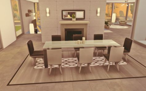 The Sims Mobile, Sims 4 Modern House, Sims Mobile, Sims Freeplay Houses, Sims 4 House Plans, Sims 4 Download, House Dining Room, Sims 4 House Design, Casas The Sims 4