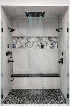 Dark Floor Shower Ideas, Master Bath Shower Niche, Small Bathroom Ideas Remodel Walk In Shower Layout Master Bath, Shower Ideas Bathroom Master Baths Modern Farmhouse, Large Shower Niche Ideas, Modern Rustic Bathroom Ideas Master Bath Shower Tiles, Walk In Shower Designs Tile, Master Bath Remodel Ideas 2023, Tiled Shower Ideas Walk In