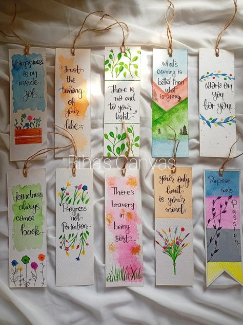 Bookmarks Quotes, Handmade Bookmarks Diy, Diy Crafts Bookmarks, Cute Easy Doodles, Creative Bookmarks, Handmade Bookmarks, Bookmark Craft, Diy Journal Books, Diy Birthday Gifts For Friends