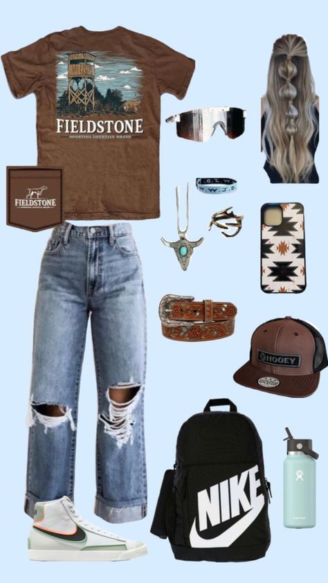 Country School Outfits, Country Girl Style Outfits, Nfr Outfits, Casual Country Outfits, Country School, Southern Outfits, Country Style Outfits, Western Wear Outfits, Cute Country Outfits