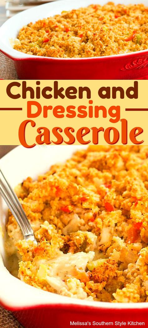 Southern Chicken Casserole, Casseroles Chicken, Chicken And Dressing, Dressing Casserole, Chicken And Dressing Casserole, Chicken Dressing, Recipes Southern, Stuffing Casserole, Chicken Recipes Casserole