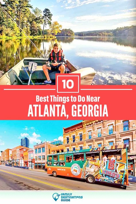 10 Best Things to Do Near Atlanta, GA: Fun Places to Visit Nearby! Atlanta Itinerary, Atlanta Activities, Atlanta Travel Guide, Atlanta Vacation, Atlanta Trip, Family Fun Ideas, Atlanta Museums, Georgia Travel Guide, Activities With Kids