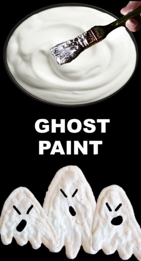 Icy-cold ghost paint recipe for kids #ghostpaint #ghostcraftsforkids #paintrecipeforkids #halloween Paint Activities, Halloween Experiments, Paint For Kids, Mess Free Painting, Paint Recipe, Salt Painting, Bath Paint, Ghost Crafts, Homemade Bubbles