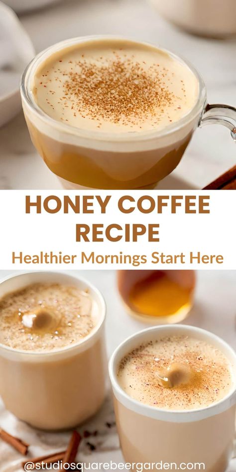 Honey Coffee recipe Homemade Coffee Flavoring, Healthy Expresso Recipes, Coffee Pot Recipes, Diy Coffee Flavors, Different Kinds Of Coffee Drinks, Coffee Recipes With Keurig, Mocha Espresso Drink, Whole 30 Coffee Recipes, Gourmet Coffee At Home