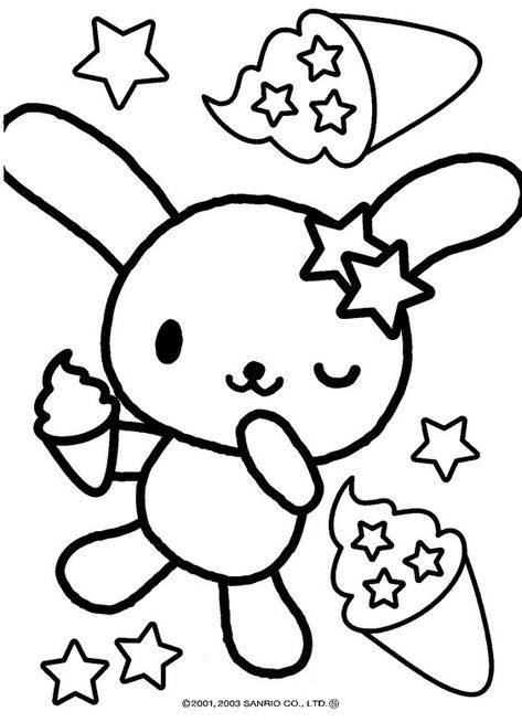 Usahana with Ice Cream Coloring Page - Free Printable Coloring Pages Coloring pages for kids #coloringpagesforkids Coloring page for kids #coloringpageforkids Kids coloring page #kidscoloringpage 22.486 San X Coloring Page, Usahana Coloring Page, Coloring Pages Sanrio, Sanrio Coloring Pages, Sanrio Coloring, Cute Rabbit Images, Hello Kitty Book, Ice Cream Coloring, Creation Coloring Pages