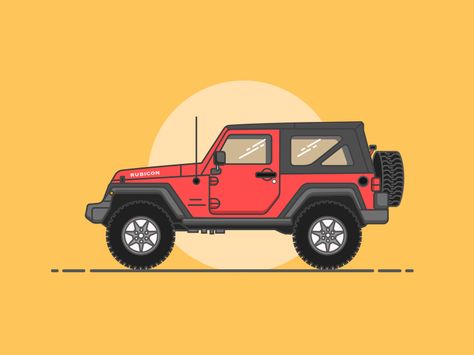 Wrangler by chai #Design Popular #Dribbble #shots Jeep Illustration, Jeep Drawing, Jeep Art, Motorbike Art, Tj Wrangler, Vintage Poster Design, Colorado Vacation, Car Artwork, Wrangler Rubicon