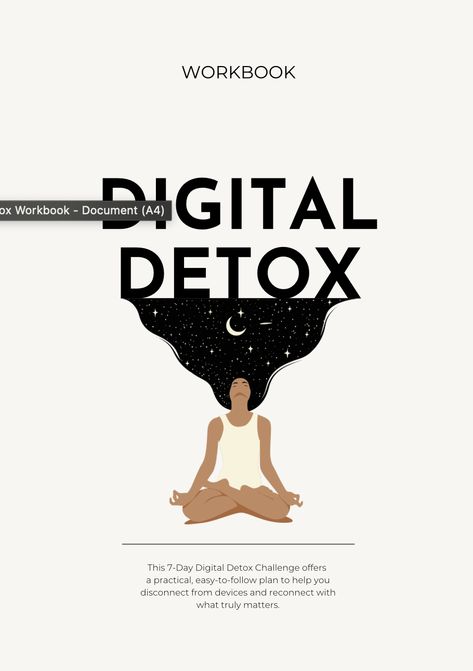 Digital Detox Workbook Digital Detox Challenge, Reduce Screen Time, Reconnect With Yourself, Sports Nutritionist, Detox Challenge, Losing 40 Pounds, Digital Detox, Find Balance, Lose 40 Pounds