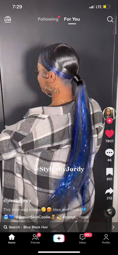 Hair Tinsel Ponytail, Weave With Tinsel, Ponytail With Tinsel, Tinsel Ponytail, Tinsel Braids, Bts Hairstyle, Cute Weave Hairstyles, Mixed Kids Hairstyles, Blue Black Hair