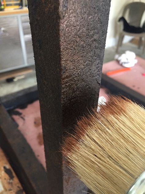 Scrap Industrial Step 19 Aged Metal Diy Paint Finishes, Faux Wrought Iron, How To Make Iron, Faux Paint Finishes, How To Make Metal, Textured Spray Paint, Faux Iron, Paint Dipping, Industrial Style Furniture