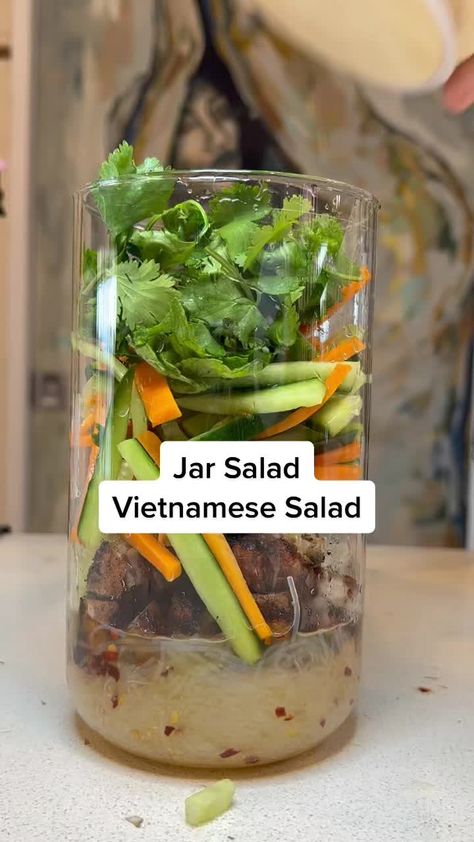 Jar Salad #2 Vietnamese Salad #LearnOnTikTok #TikTokPartner #healthyrecipes #weightlossrecipes Salad Jar Recipe, Jar Salad, Asian Stir Fry, Whats For Lunch, Salad In A Jar, Rabbit Food, Eat Real Food, Dinners For Kids, Good Healthy Recipes