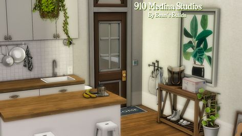 910 Medina Studios | Patreon Girl Apartment, Small Studio Apartment, Furnished Apartment, Small Studio, Studio Apartment, Animal Crossing, Sims 4, Apartment, Thank You