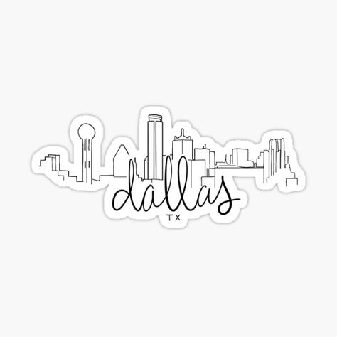 Dallas Skyline Outline, Dallas Tx Skyline, Tx Tattoo, Texas Logo, Skyline Tattoo, Skyline Drawing, Texas Stickers, Dallas Skyline, High Horse