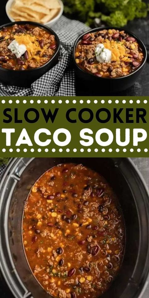 Healthy Crockpot Taco Soup, Healthy Taco Soup, Crock Pot Taco Soup, Taco Soup Slow Cooker, Taco Soup Recipe Crockpot, Crockpot Taco Soup, Slow Cooker Taco Soup, Go To Meals, Stew Recipes Crockpot