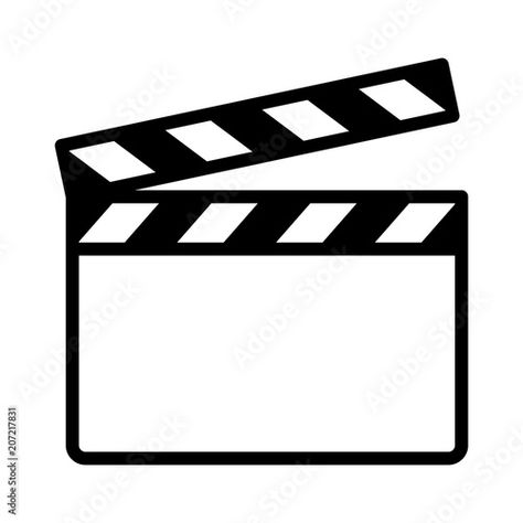 Stock Image: Movie clapperboard or film clapboard line art vector icon for video apps and websites Clapperboard Tattoo, Embroidery Calendar, Movie Vector, Film Icon, Prom Theme, Line Art Vector, Easy Canvas, Easy Canvas Art, Graphic Design Lessons