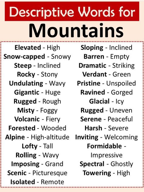 Writing Tips Describing Places, Words To Describe Scenery, Words To Describe Nature, Writing Descriptions Of Places, How To Describe Setting In Writing, Describing Scenery Writing, Nature Synonyms, Descriptive Words Writing, Describing Appearance