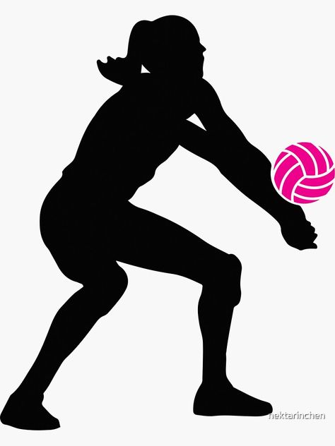 "Volleyball" Sticker by nektarinchen | Redbubble Volleyball Silhouette, Funny Volleyball Shirts, Funny Volleyball, Spiderman Gifts, Photo Cake Topper, Volleyball Humor, Sports Girl, Volleyball Shirt, Girl Silhouette