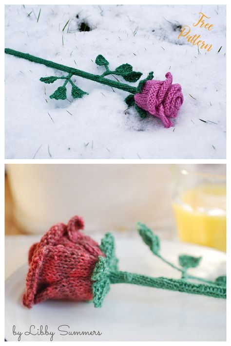 Free Knitted Flower Patterns, Knitted Flower Pattern, Miniature Knitting, Earrings Patterns, Crochet Earrings Pattern, Pretty Rose, Hand Embroidery Tutorial, Knitted Flowers, Pretty Roses