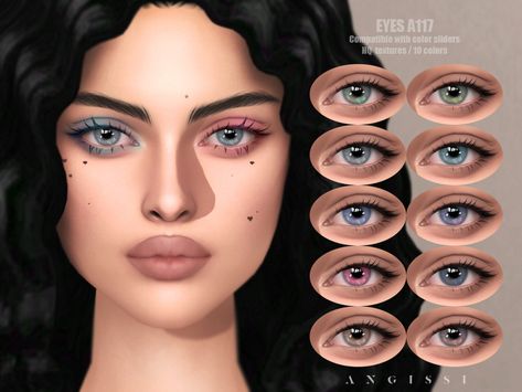 Sims4 Cc Eye Shape, Sims4 Cc Eyes Color, Sims 4 Cc Female Eye Shape, Makeup No Eyeliner, Sims 4 Cc 2023, Makeup Cc Sims 4, The Sims 4 Eye Color, Sims Eye Color, Sims Face