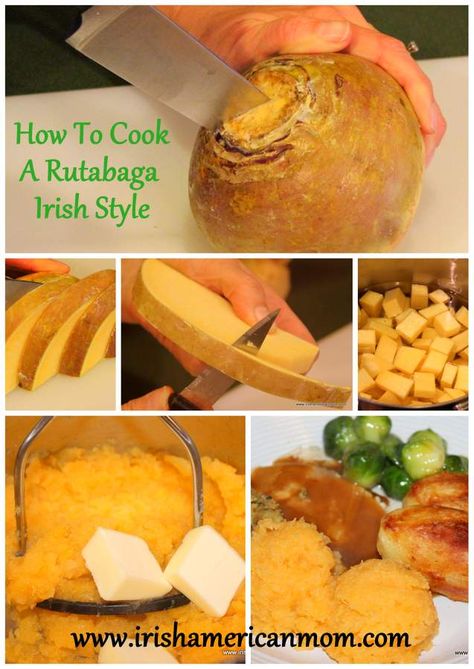 How To Cook A Rutabaga Irish Style...hopefully this will taste like my mother in law's turnips. Rutabaga And Cabbage Recipes, Cooking Rutabaga, How To Cook Rutabaga, Mashed Rutabaga, Rutabaga Recipes, Turnip Recipes, Bacon Dinner, Irish Style, American Mom