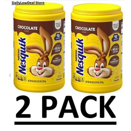 2 PACK - Nesquik Chocolate Powder Drink Mix (44.9 oz.) Drink Mix Classic Nesquik taste is back This chocolate milk powder contains no high fructose corn syrup This chocolate drink mix is made with no artificial flavors, colors, sweeteners Nesquik chocolate flavored powder is easy to mix with milk Color: None. Chocolate Milk Powder, Powder Drink, Chocolate Drink, Milk Color, Chocolate Powder, Chocolate Brands, High Fructose Corn Syrup, Milk Powder, Buying Groceries