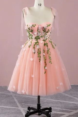 fairy peach pink tulle corset tea length birthday dress Tea Length Formal Dresses, Tea Length Cocktail Dresses, Bridal Shower Dresses, Tulle Corset, Black Tulle Skirt, Sweetheart Corset, Tulle Skirt Black, Dress Train, Formal Cocktail Dress