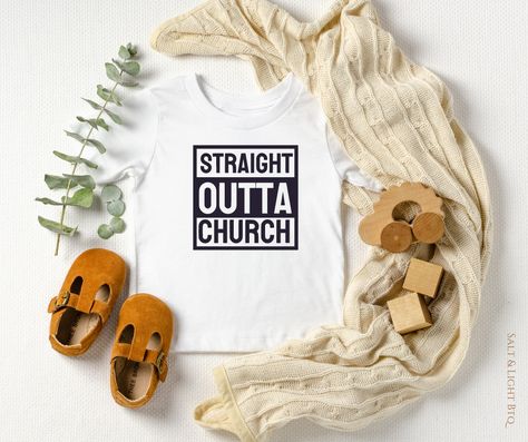 Straight outta Church Tee. Funny Christian Kids Shirts: Faith Based Tees |  Salt & Light Boutique Gender Reveal Sibling, Sister Announcement, Big Sister Announcement, Big Sister T Shirt, Custom Baby Onesies, Christmas Shirts For Kids, Christmas Tee Shirts, Sibling Shirts, Newborn Onesies