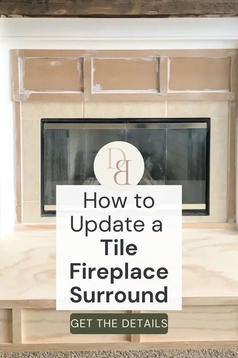 Want to update a builder's grade fireplace? In this post, I'll show you how to bring a tile surround fireplace up to date. Such an easy DIY with amazing results! How To Change A Fireplace Mantel, Fireplace Facelift Tile, Retiling Fireplace Surround, How To Cover Up Tile On Fireplace, Tile To Brick Fireplace Makeover, Replacing Tile Fireplace Surround, Tiling A Fireplace Surround, Fireplace Tile Replacement, How To Update Fireplace