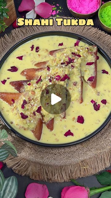 Arti Mahant on Instagram: "Easy Dessert recipe😍🤤😋  😍Shahi Tukda😍  Recipe Ingredients  White bread 🍞  Milk 1 litter  Ghee / Oil for fry bread  Chopped dry fruits 1/4 cup  Cardamom powder 1 tsp  Saffron threads 2 pinch  Sugar 1/2 cup / condensed milk 1/4 cup  For garnishing chopped dry nuts with rose petals   Thankyou for watching 🥰🥰🥰 Follow for easy simple & homemade recipes!!! @cookdeliciouswith.arti   ❌No Repost❌  Shahi tukda, shahi tukda recipe, dessert recipe, Indian Sweet recipe, sweet recipe, delicious recipe   #shahitukda #shahitukdarecipe #dessert #dessertporn #dessertrecipe #sweetrecipe #sweetdish #sweet #breadporn #breadrecipe #easydessertrecipe #easydessert #deliciousrecipes #delicious #yummy #eeeeeats #foodies #foodporn #foodgasm #foodreels #foodlover #foodoftheday #ree Bread Sweet Recipes Indian, Sahi Tukda Recipe, Shahi Tukda Recipe, Shahi Tukda, Saffron Threads, Easy Dessert Recipe, Recipe Indian, Sweet Recipe, Recipe Dessert