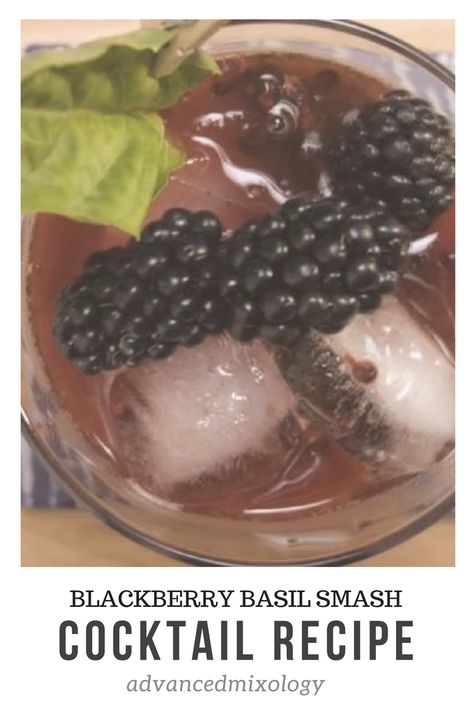 Looking for a cocktail with basil? You can try this Blackblerry Basil Smash. Blackberry Basil Mocktail, Blackberry Basil Cocktail, Basil Smash Cocktails, Blackberry Smash, Basil Gimlet, Basil Drinks, Blackberry Cocktail, Basil Cocktail, How To Make Gin