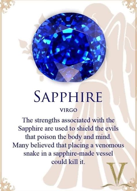 Sapphire Meaning Gemstones, Rings With Blue Sapphire, Sapphire Stone Meaning, Virgo Birth Stone, Virgo Sapphire, Virgo Gemstone, Sapphire Meaning, Blue Sapphire Crystal, Birth Stones Chart