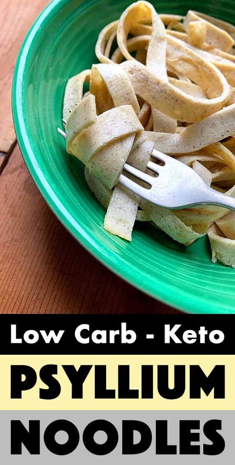 Noodles are one of the foods that low carb dieters miss the most. But luckily, these Keto Psyllium Husk Powder noodles have got you covered. The noodles are healthy, and gluten free. They are super easy to make and have just 2g net carbs per serving. Psyllium Husk Recipe, Keto Noodles, Keto Pasta, Low Carb Noodles, Psyllium Husk Powder, Baking Powder Uses, Psyllium Husk, Low Carb Flour, Low Carb Pasta