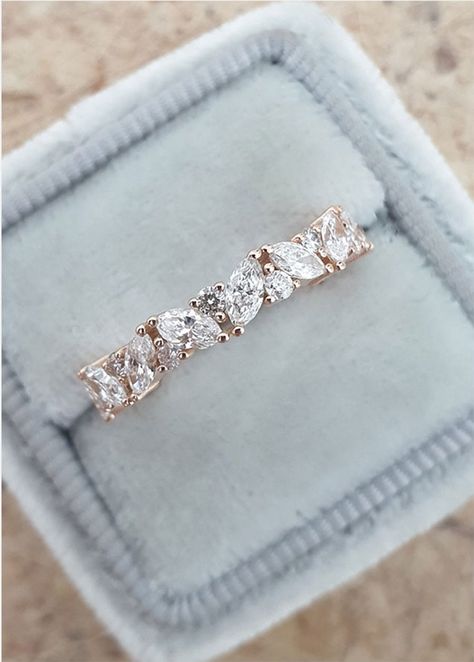 Wedding Bands Women Gold, 7 Stone Wedding Band, Marquise Diamond Band, Wedding Bands For Women With Engagement, Wedding Band Sets For Women, Engagement Bands For Women, Married Ideas, Women Wedding Bands, Marquise Wedding Band